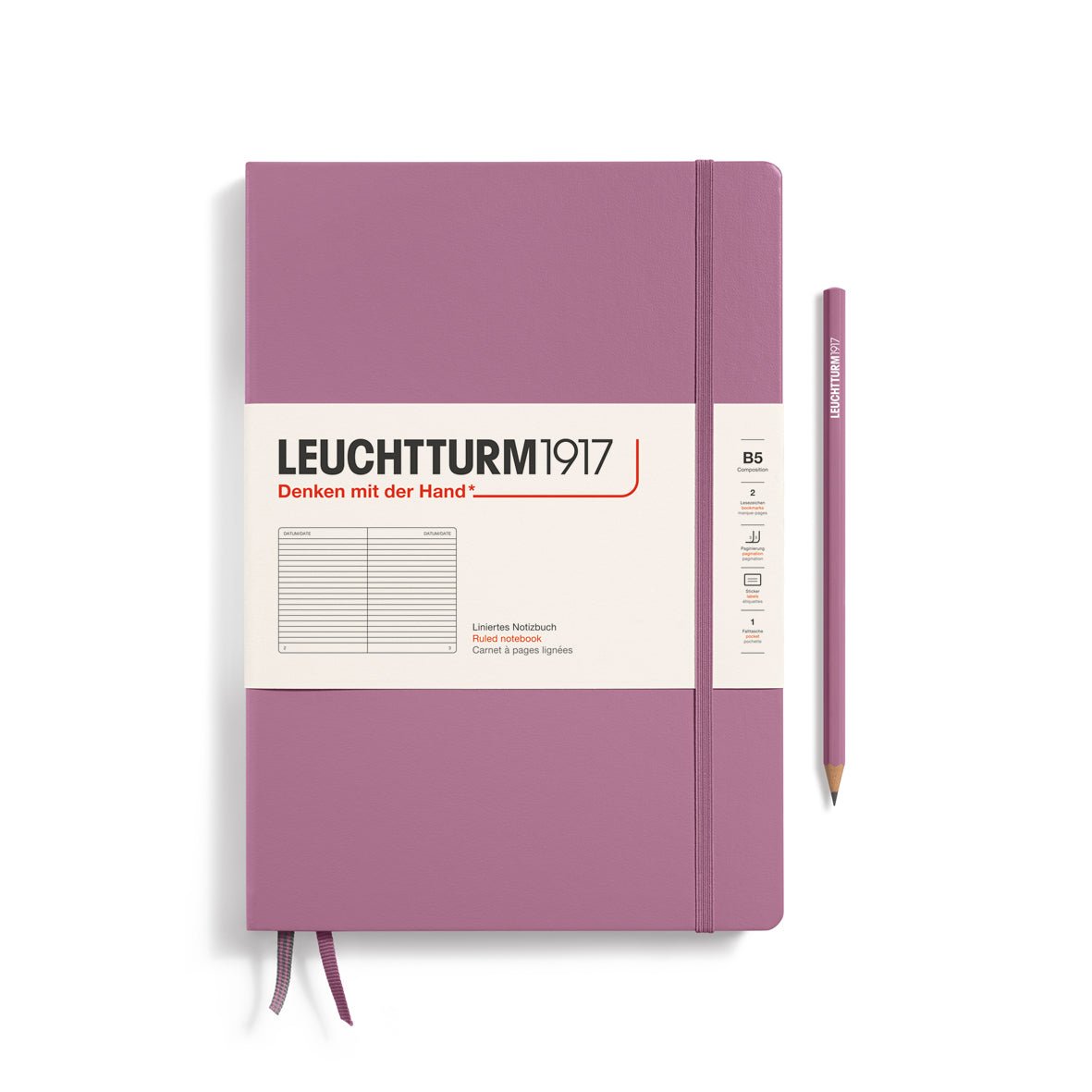 Carnet LEUCHTTURM1917 Classic - B5 - Hardcover - Ligné - Dusty Rose - 