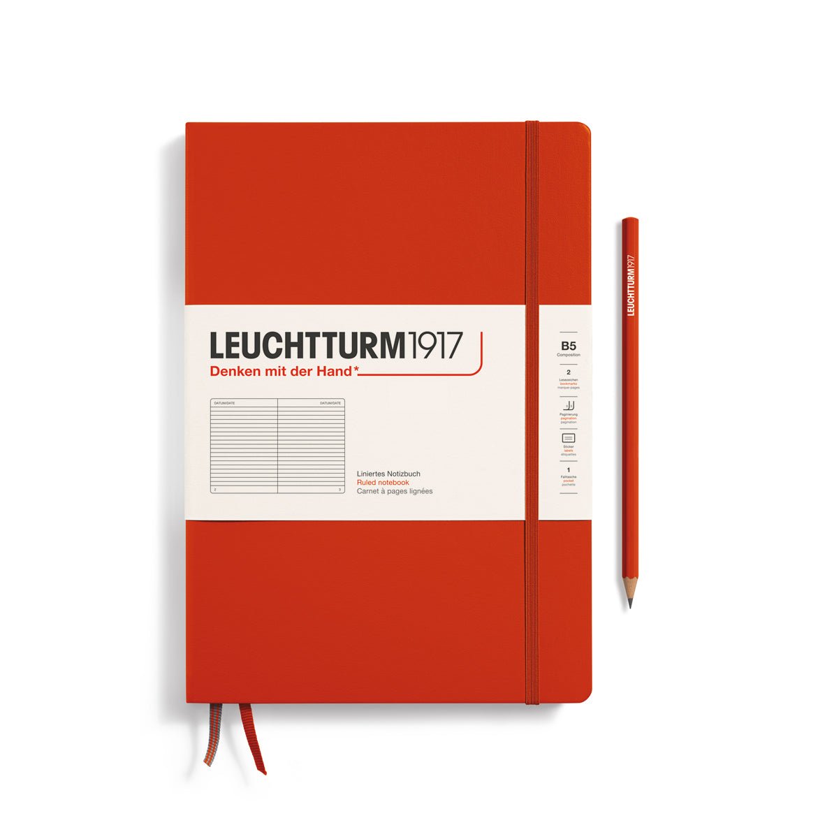 Carnet LEUCHTTURM1917 Classic - B5 - Hardcover - Ligné - Fox Red - 4004117647659