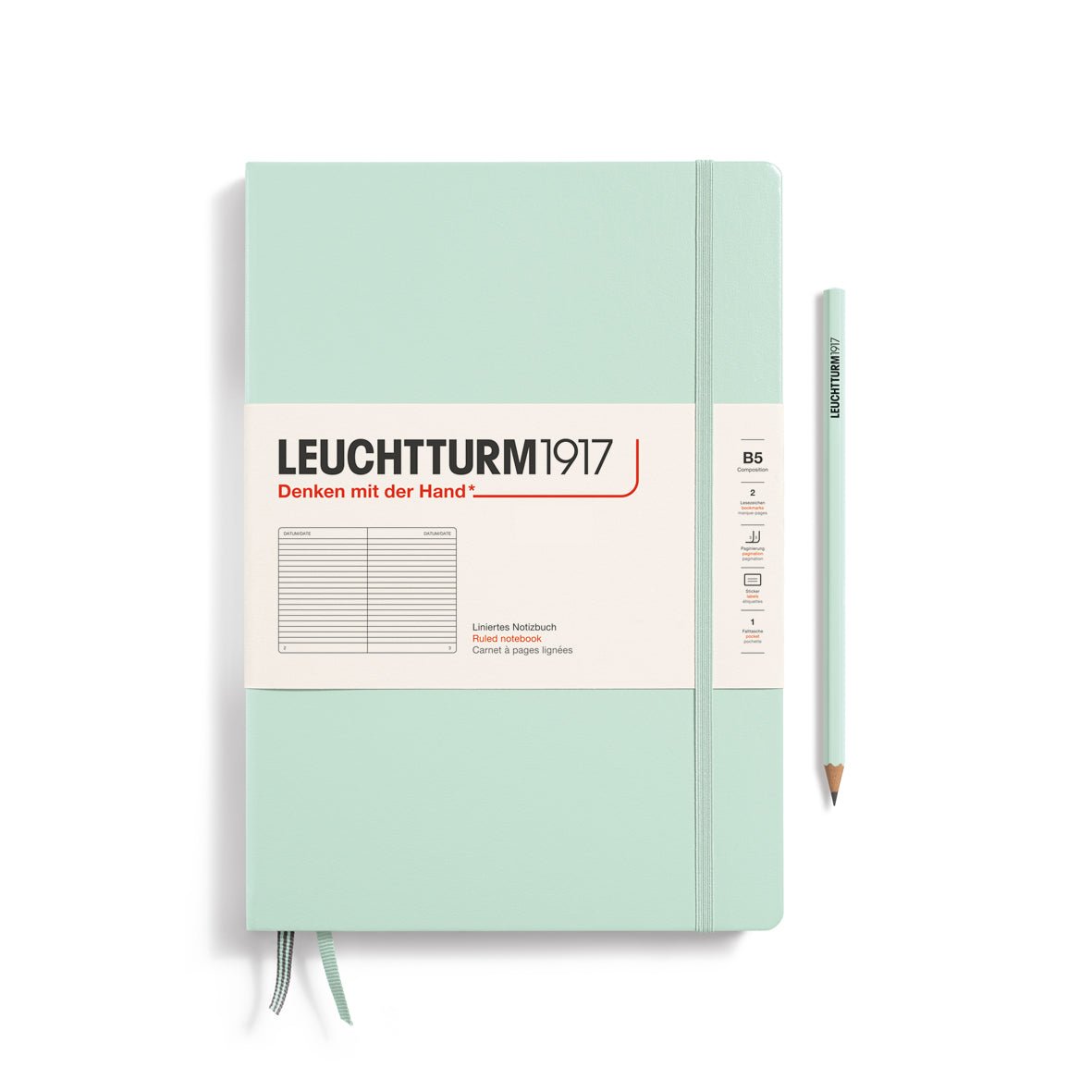 Carnet LEUCHTTURM1917 Classic - B5 - Hardcover - Ligné - Mint Green - 4004117647710