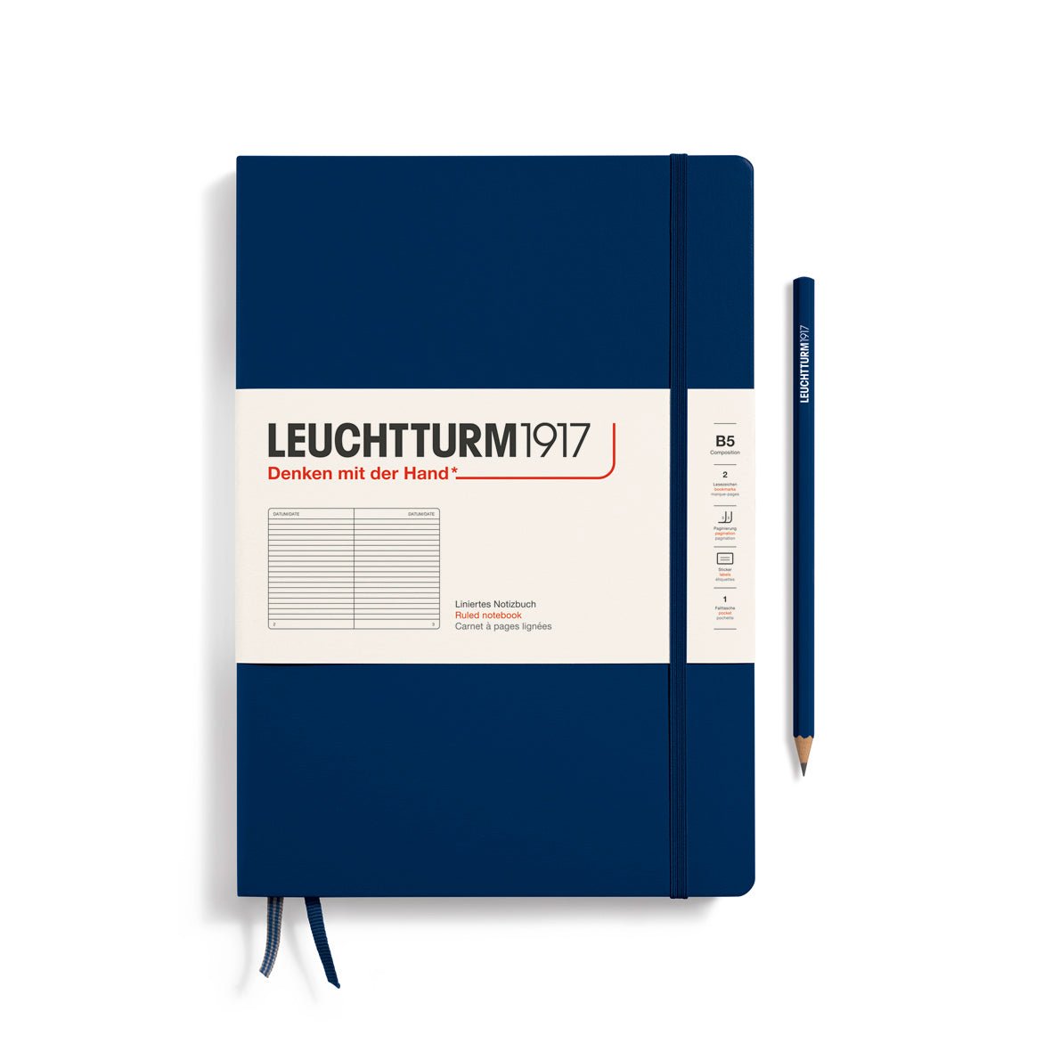 Carnet LEUCHTTURM1917 Classic - B5 - Hardcover - Ligné - Navy - 4004117616129