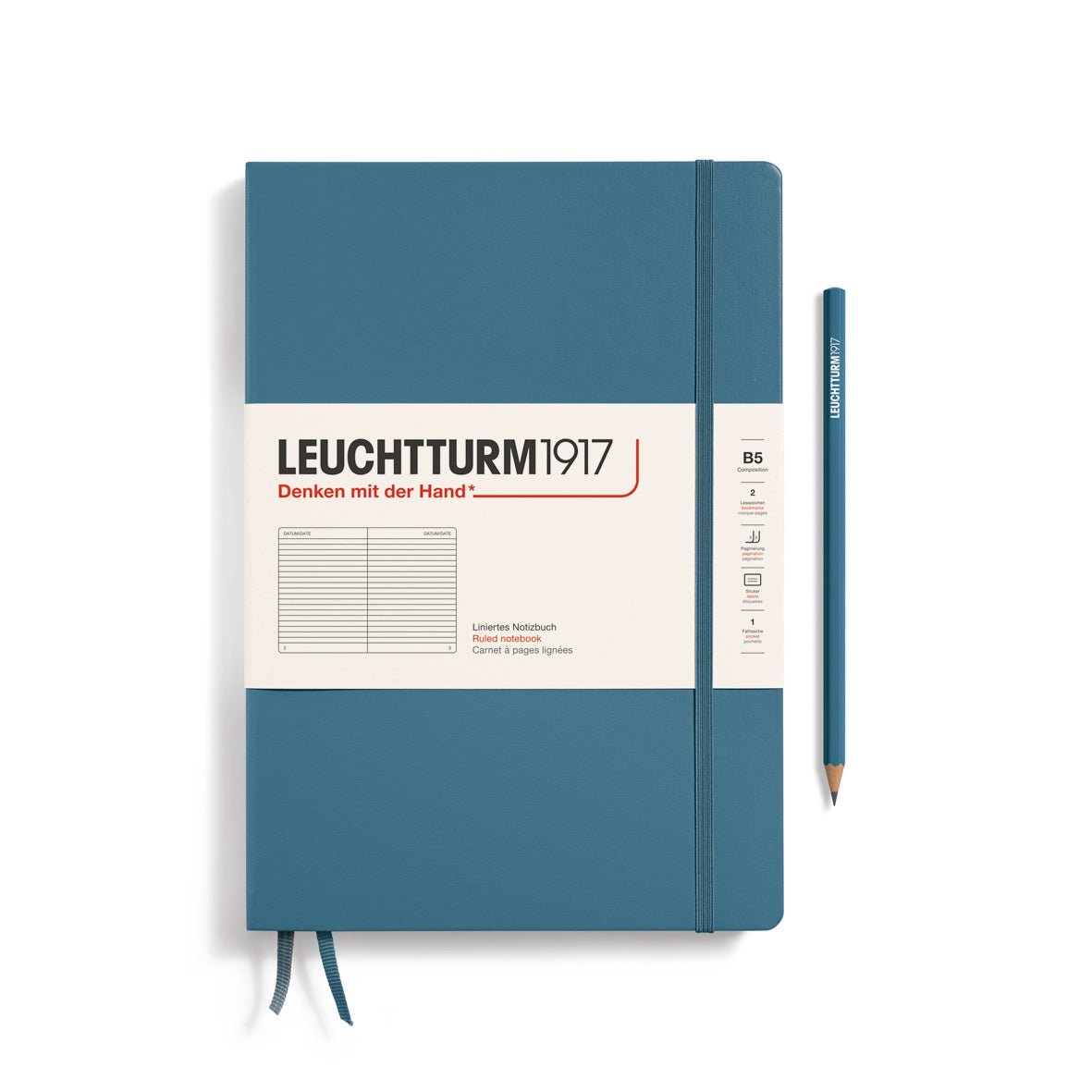 Carnet LEUCHTTURM1917 Classic - B5 - Hardcover - Ligné - Stone Blue - 4004117616150