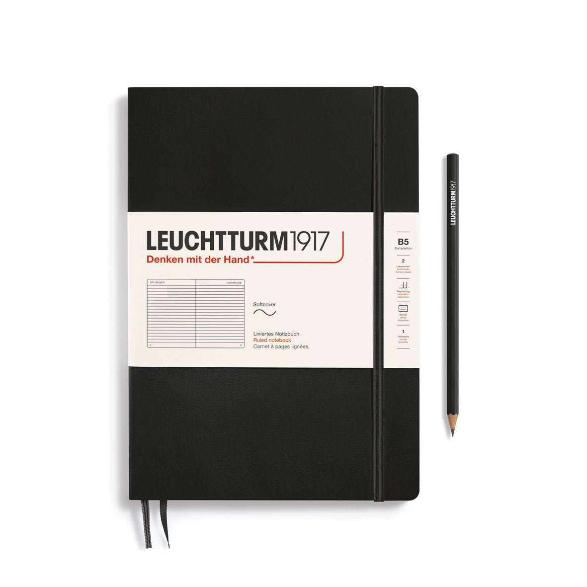 Carnet LEUCHTTURM1917 Classic - B5 - Softcover - Ligné - Black - 4004117468308