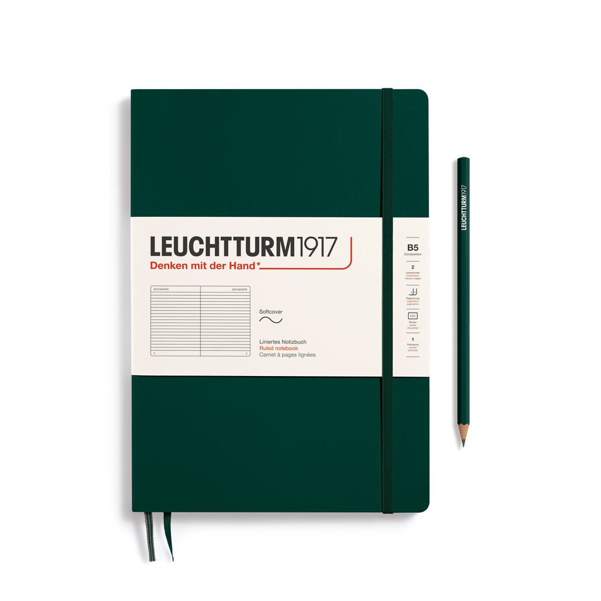 Carnet LEUCHTTURM1917 Classic - B5 - Softcover - Ligné - Forest Green - 4004117647987