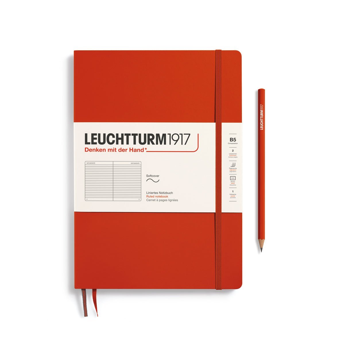 Carnet LEUCHTTURM1917 Classic - B5 - Softcover - Ligné - Fox Red - 4004117647956