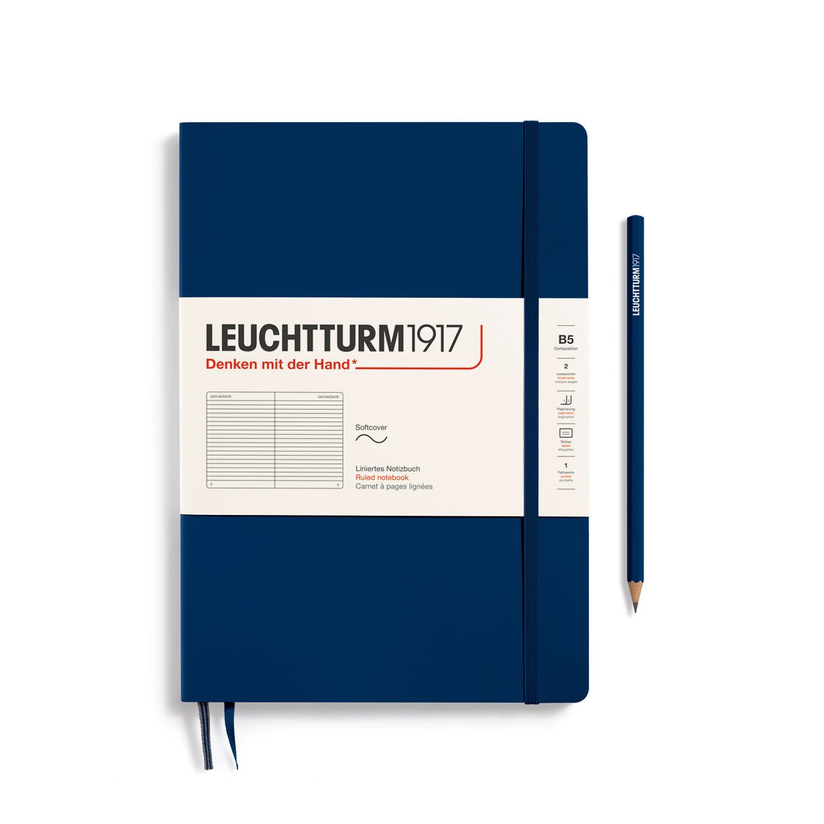 Carnet LEUCHTTURM1917 Classic - B5 - Softcover - Ligné - Navy - 4004117468339