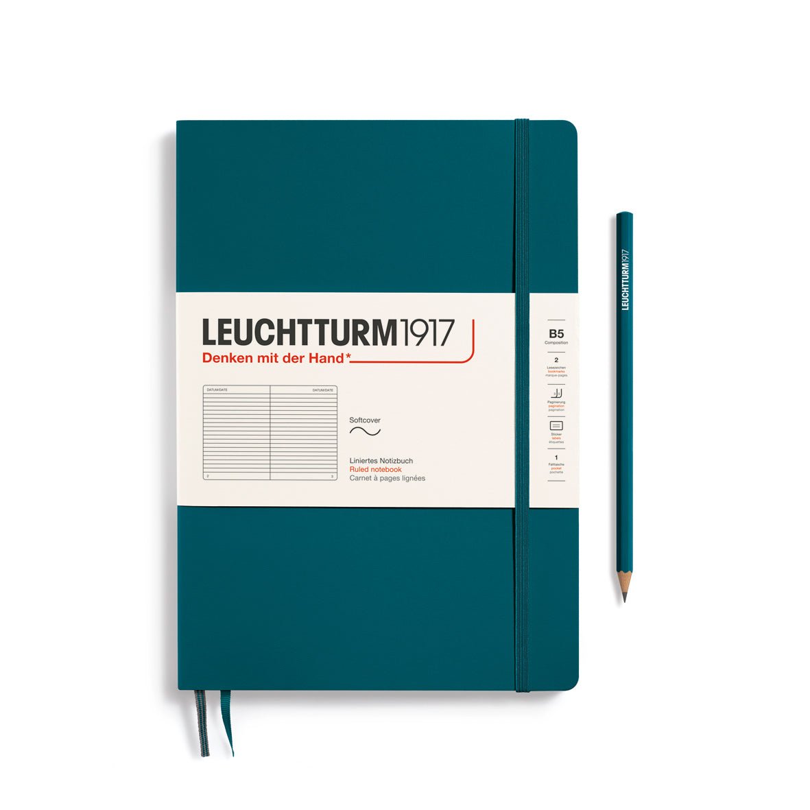 Carnet LEUCHTTURM1917 Classic - B5 - Softcover - Ligné - Pacific Green - 4004117551734