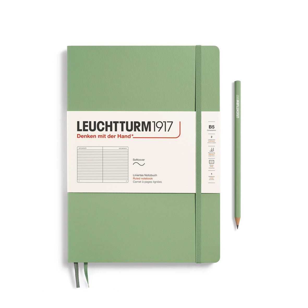 Carnet LEUCHTTURM1917 Classic - B5 - Softcover - Ligné - Sage - 4004117593291