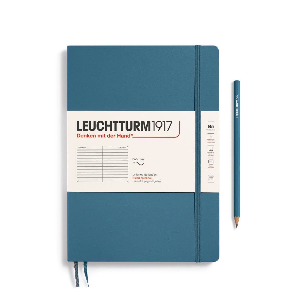 Carnet LEUCHTTURM1917 Classic - B5 - Softcover - Ligné - Stone Blue - 4004117610806