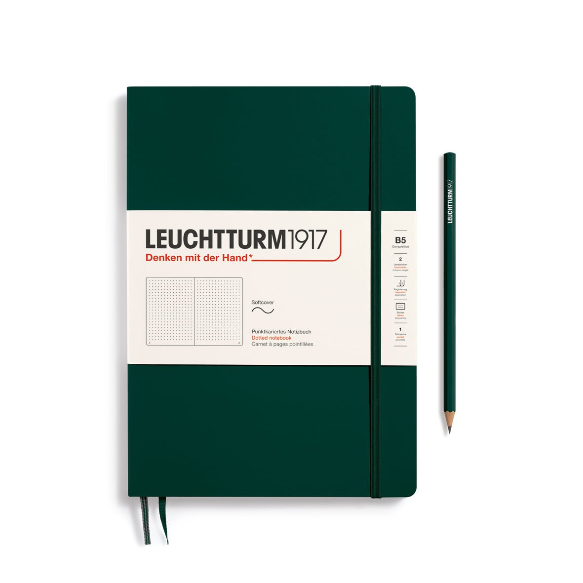 Carnet LEUCHTTURM1917 Classic - B5 - Softcover - Pointillé - Forest Green - 4004117647970