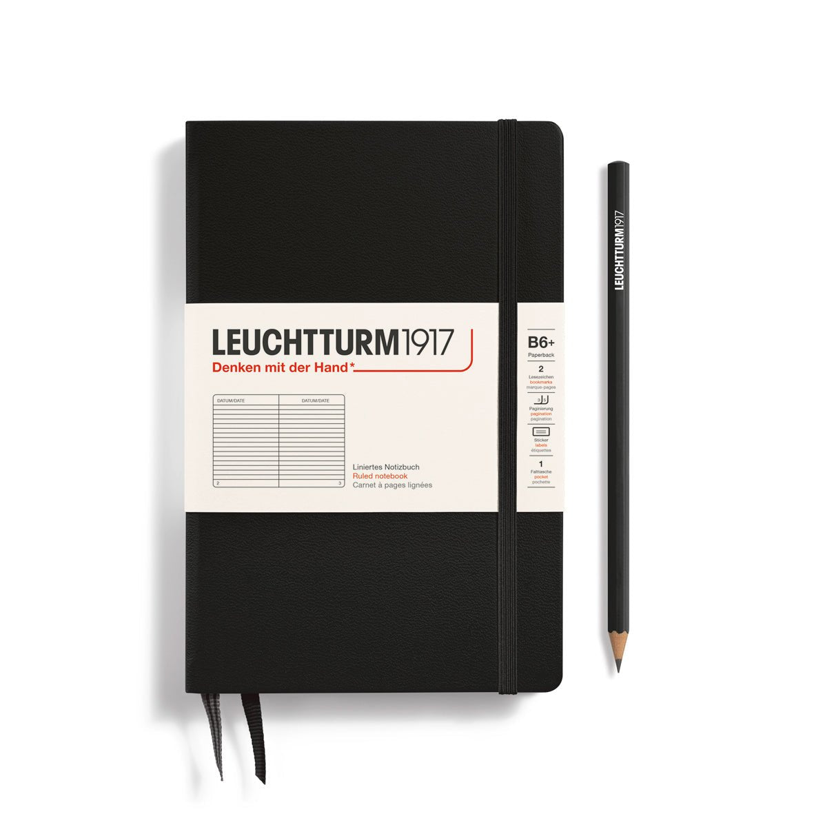 Carnet LEUCHTTURM1917 Classic - B6+ - Hardcover - Ligné - Black - 4004117635700