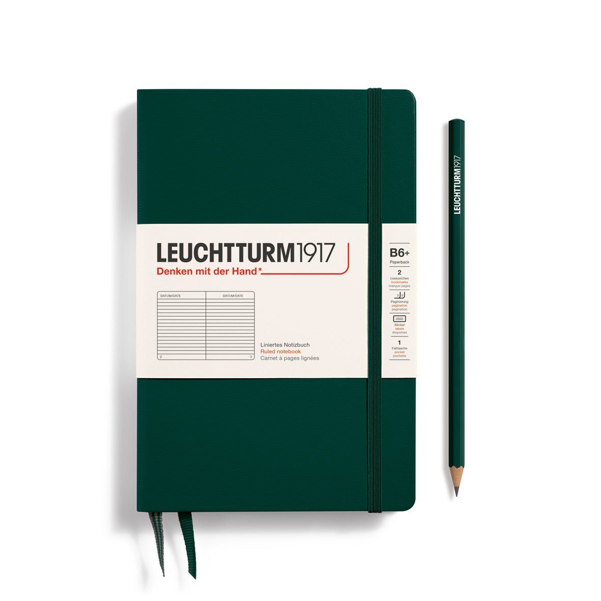 Carnet LEUCHTTURM1917 Classic - B6+ - Hardcover - Ligné - Forest Green - 4004117647772