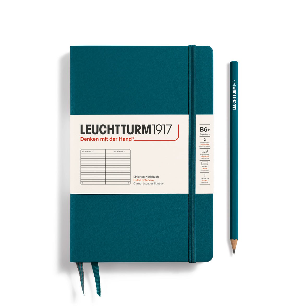 Carnet LEUCHTTURM1917 Classic - B6+ - Hardcover - Ligné - Pacific Green - 4004117635618