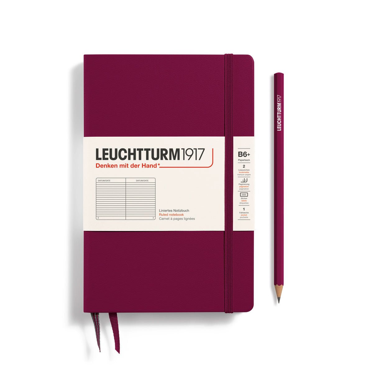 Carnet LEUCHTTURM1917 Classic - B6+ - Hardcover - Ligné - Port Red - 4004117635496