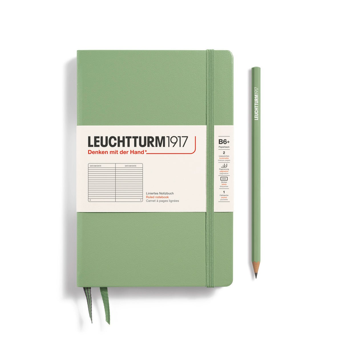 Carnet LEUCHTTURM1917 Classic - B6+ - Hardcover - Ligné - Sage - 4004117635588