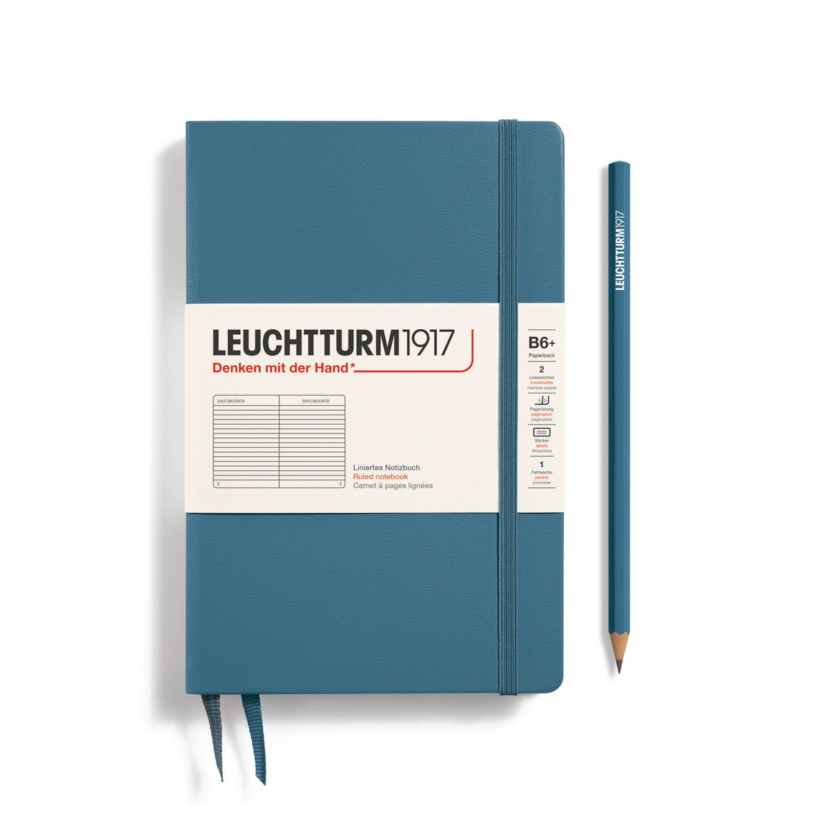 Carnet LEUCHTTURM1917 Classic - B6+ - Hardcover - Ligné - Stone Blue - 4004117635670