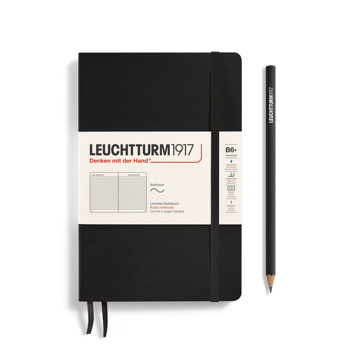 Carnet LEUCHTTURM1917 Classic - B6+ - Softcover - Ligné - Black - 4004117538544