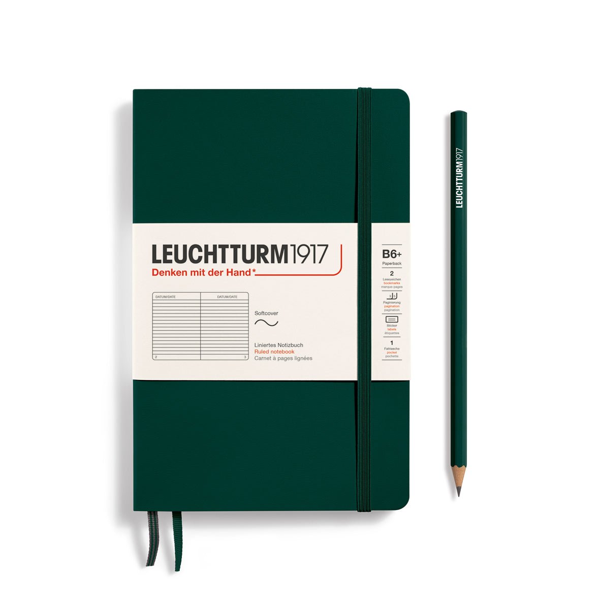 Carnet LEUCHTTURM1917 Classic - B6+ - Softcover - Ligné - Forest Green - 4004117648076