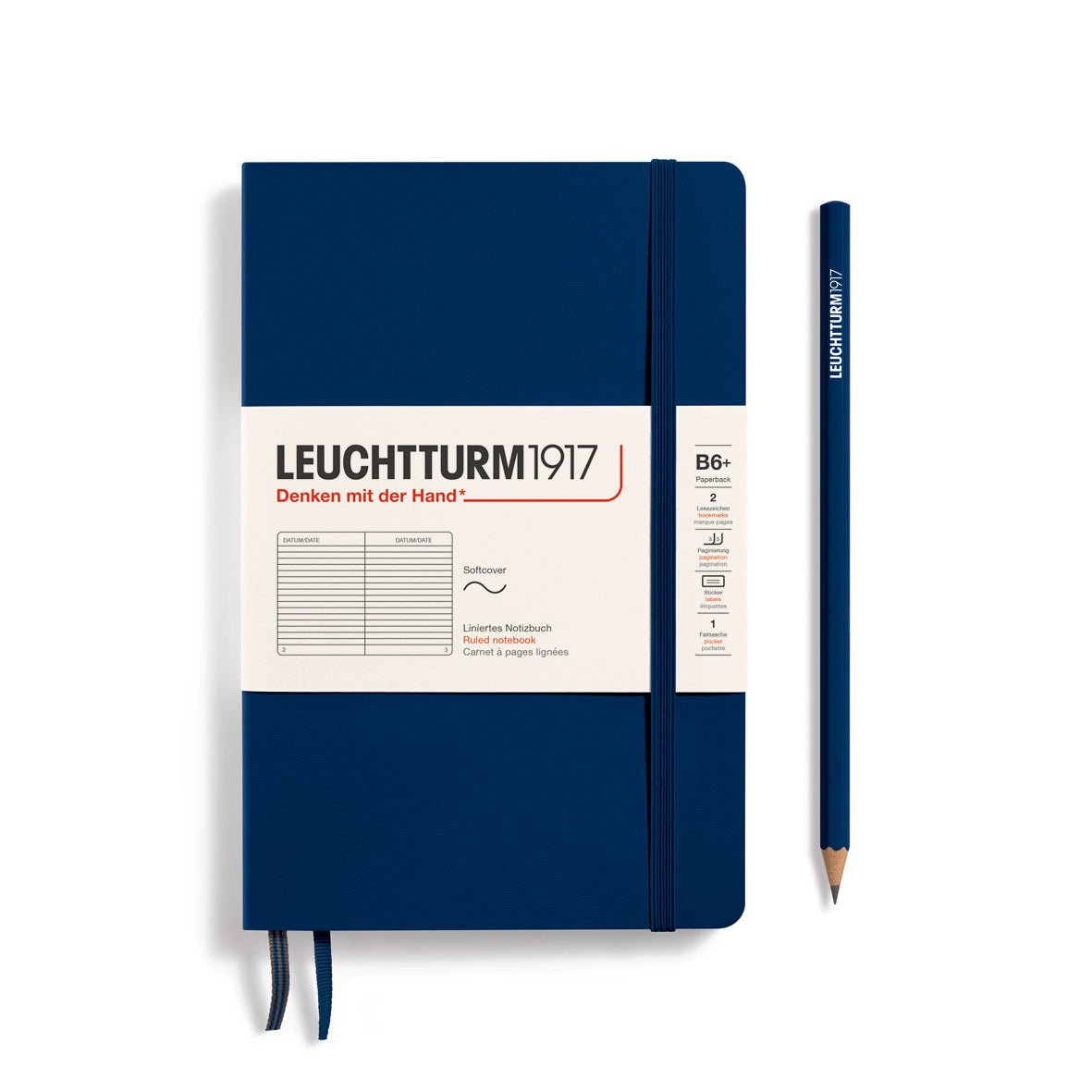 Carnet LEUCHTTURM1917 Classic - B6+ - Softcover - Ligné - Navy - 4004117538834