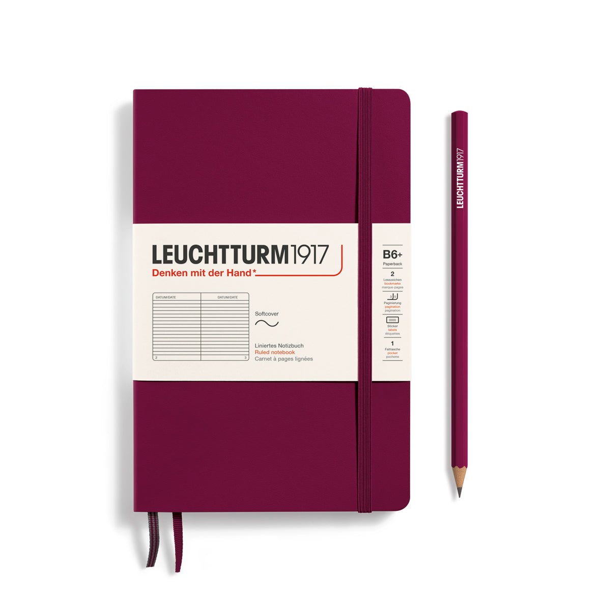 Carnet LEUCHTTURM1917 Classic - B6+ - Softcover - Ligné - Port Red - 4004117551796