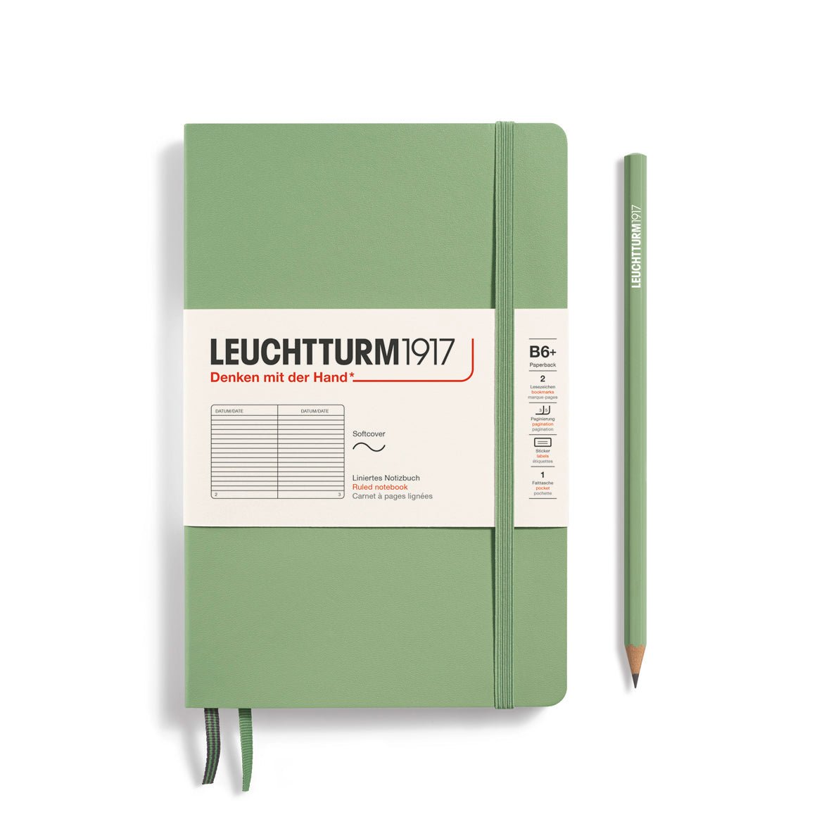 Carnet LEUCHTTURM1917 Classic - B6+ - Softcover - Ligné - Sage - 4004117593352