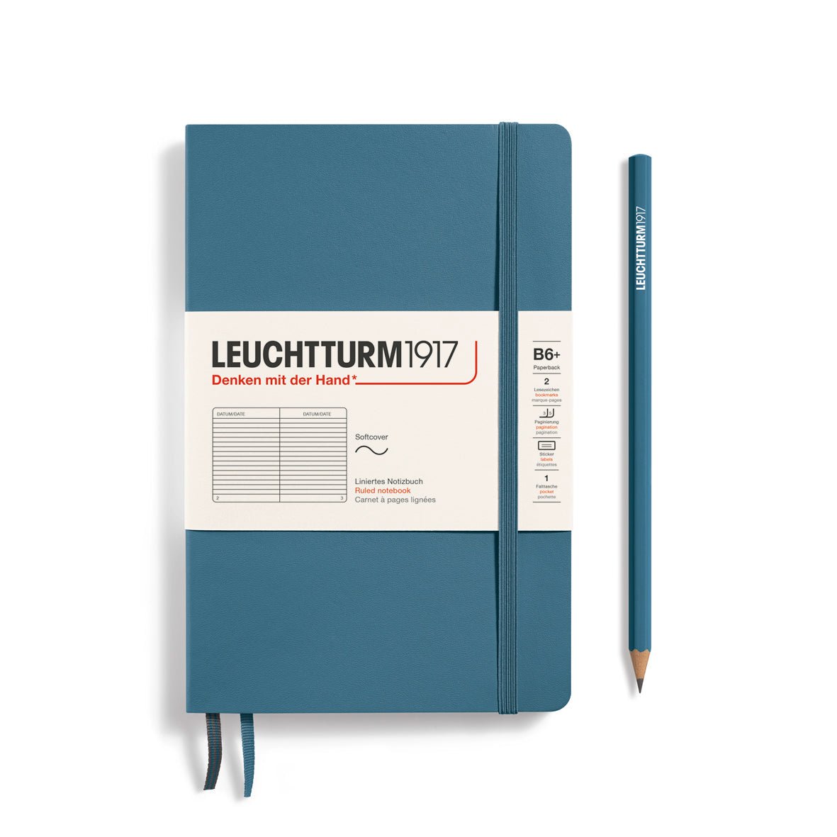 Carnet LEUCHTTURM1917 Classic - B6+ - Softcover - Ligné - Stone Blue - 4004117610868