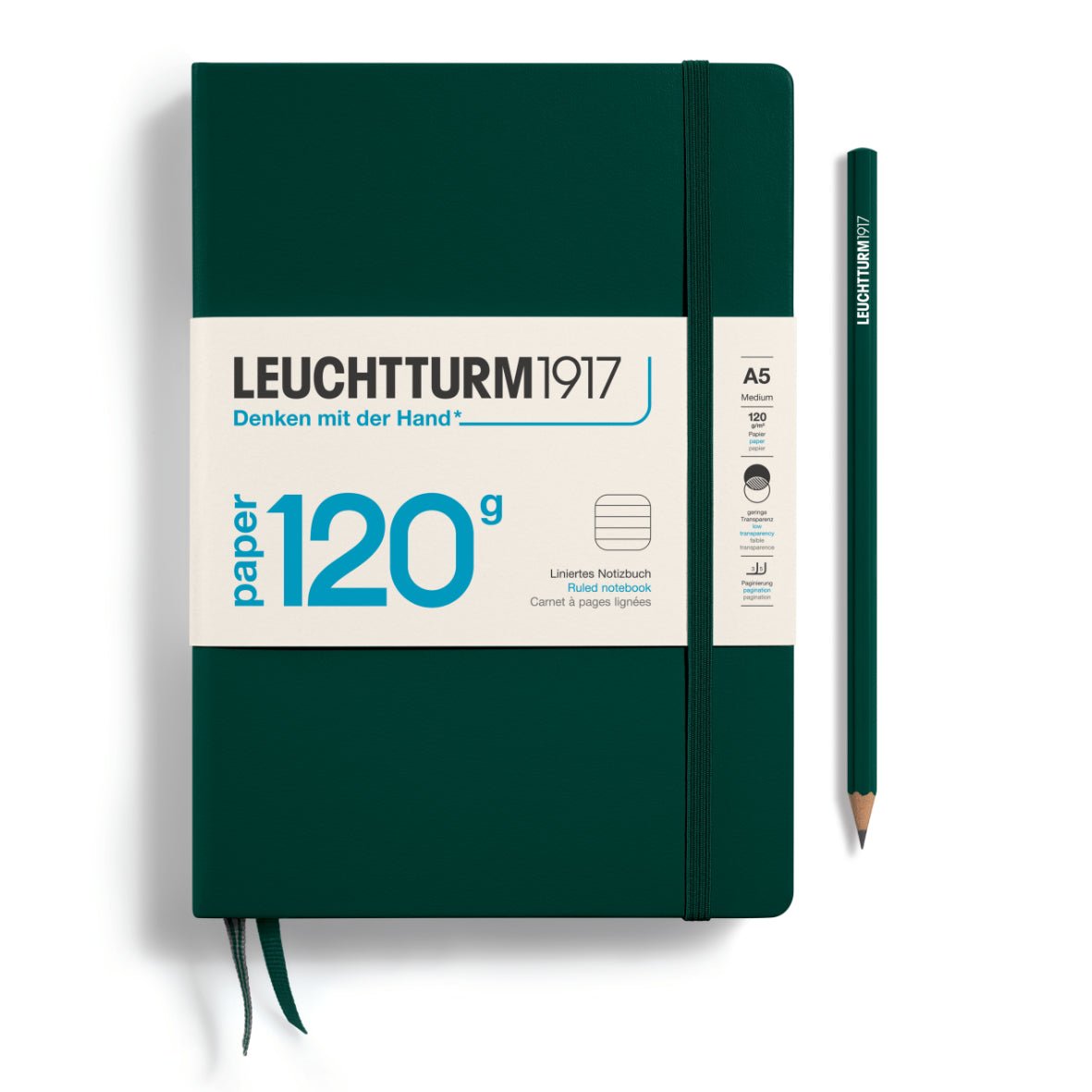 Carnet LEUCHTTURM1917 Edition 120G - A5 - Hardcover - Ligné - Forest Green - 4004117648311