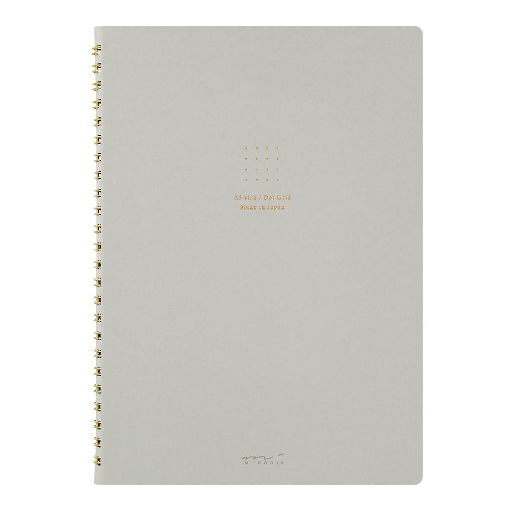 Carnet MIDORI Ring Notebook Soft Color - A5 - Pointillé - Gris - 