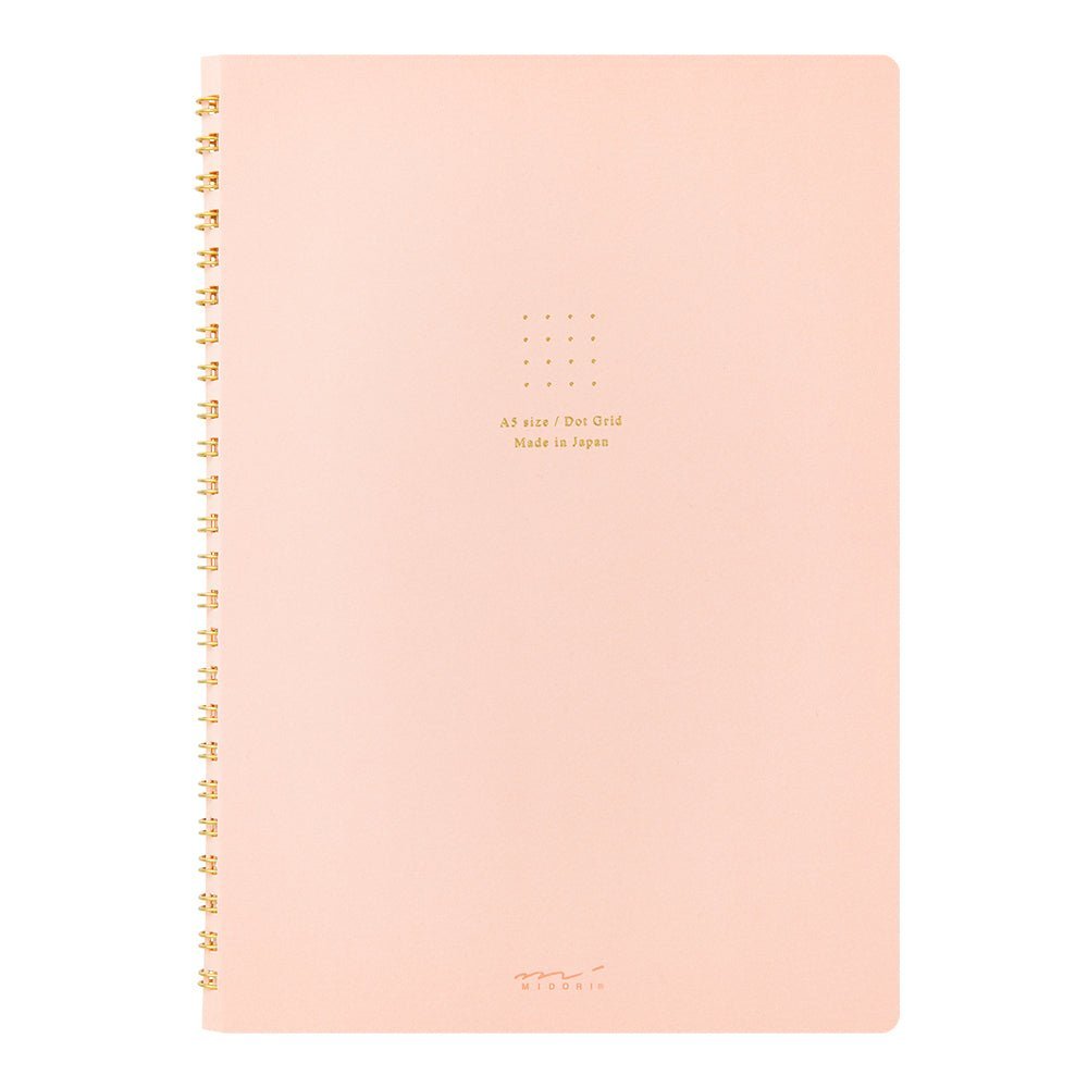 Carnet MIDORI Ring Notebook Soft Color - A5 - Pointillé - Rose - 4902805153324