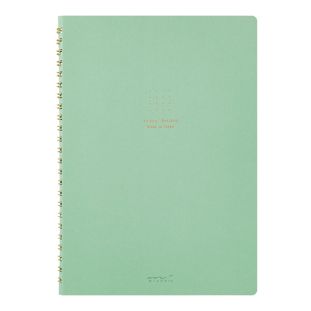 Carnet MIDORI Ring Notebook Soft Color - A5 - Pointillé - Vert - 4902805153331