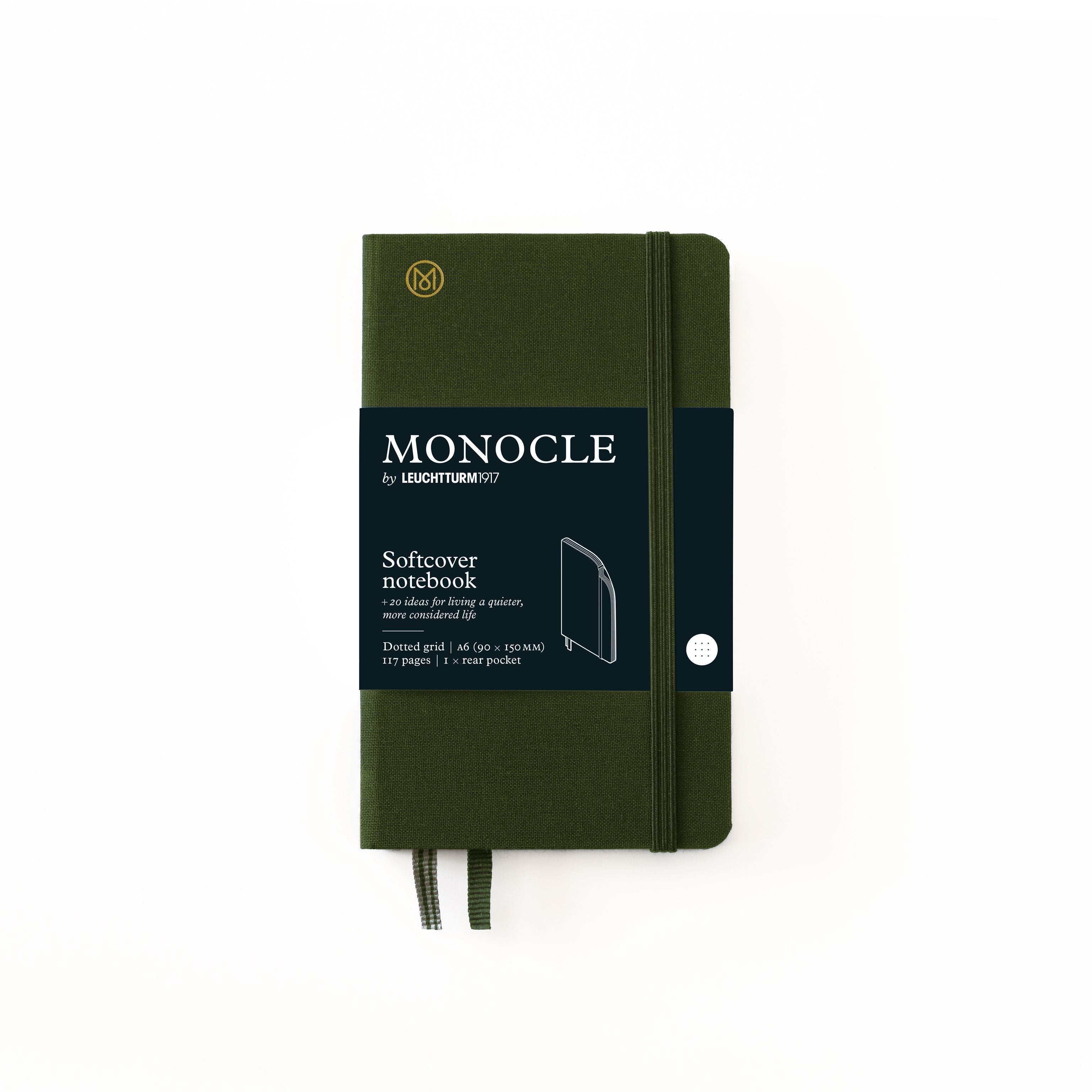 Carnet Monocle by LEUCHTTURM1917 - A6 - Hardcover - Pointillé - Olive - 