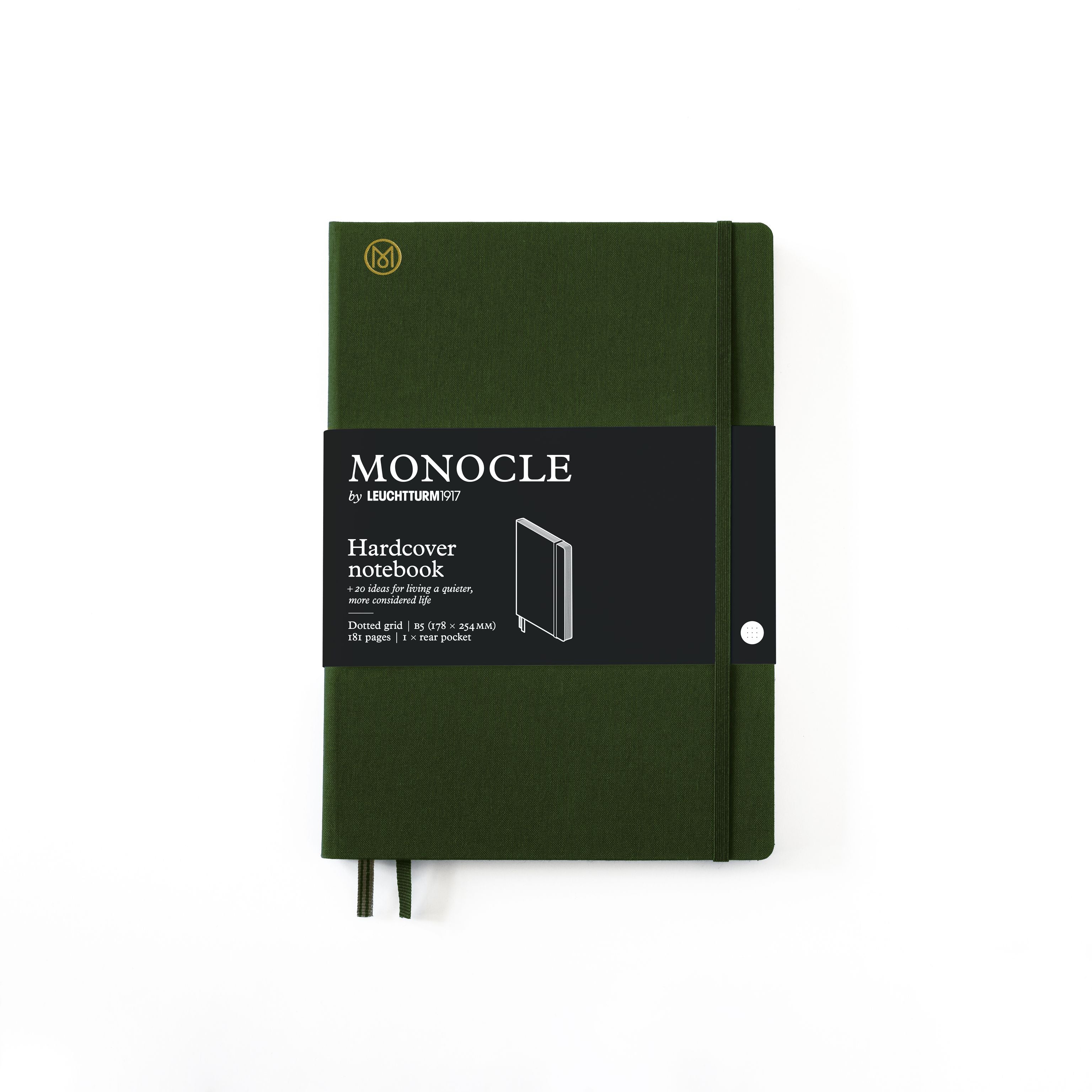 Carnet Monocle by LEUCHTTURM1917 - B5 - Hardcover - Pointillé - Olive - 4004117643644