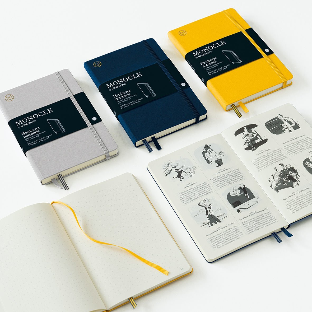 Carnet Monocle by LEUCHTTURM1917 - B6+ - Hardcover - Pointillé - Light Grey - 4004117587689