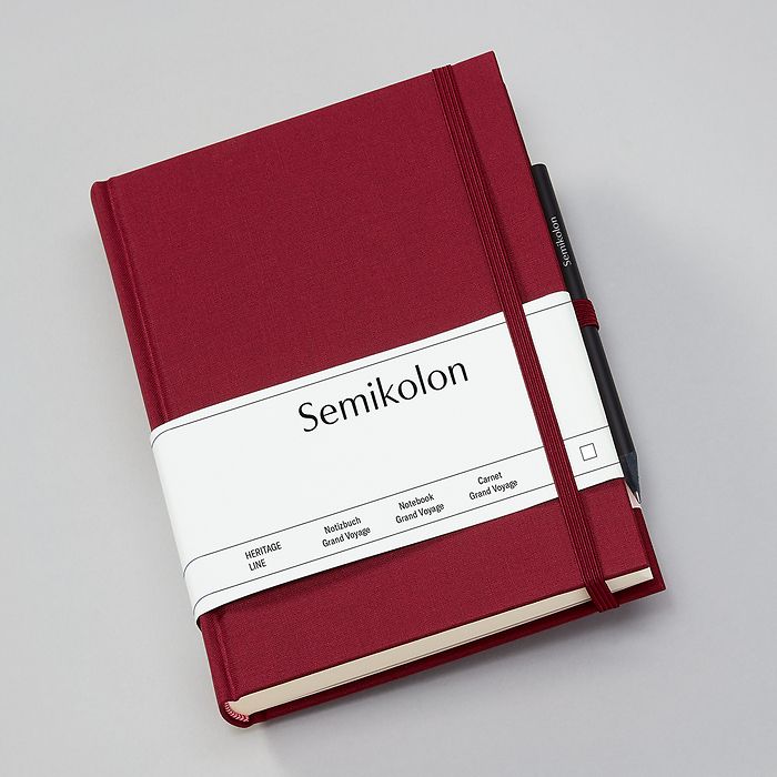 Carnet SEMIKOLON Grand Voyage - A5 - Hardcover - Uni - Burgundy - 4250053671498