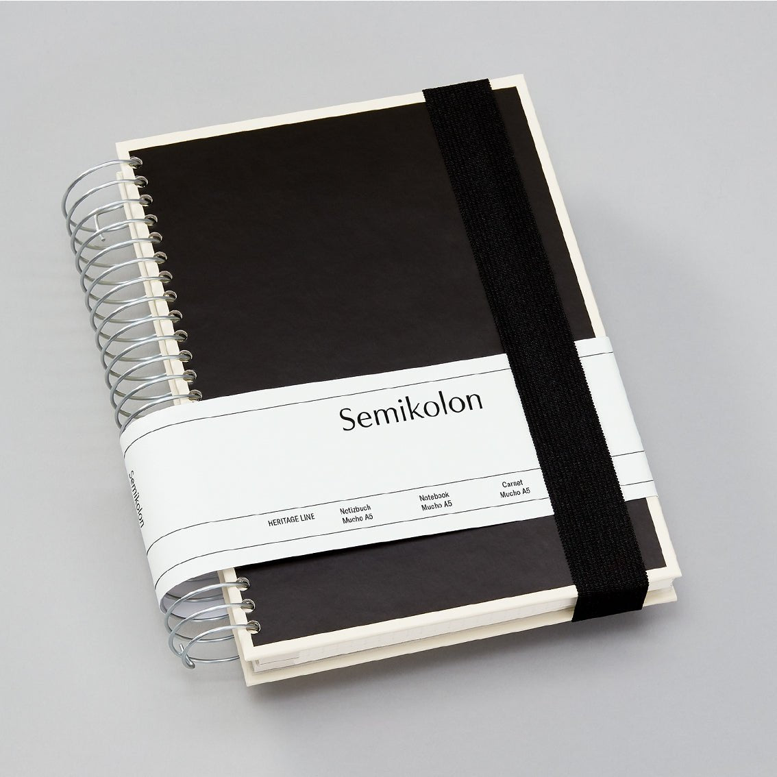 Carnet SEMIKOLON Mucho - Hardcover - A5 - Ligné/Pointillé/Uni - Black - 4250053636947