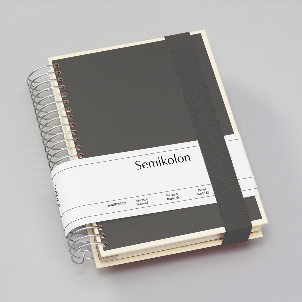 Carnet SEMIKOLON Mucho - Hardcover - A5 - Ligné/Pointillé/Uni - Lava Stone - 4004117646379