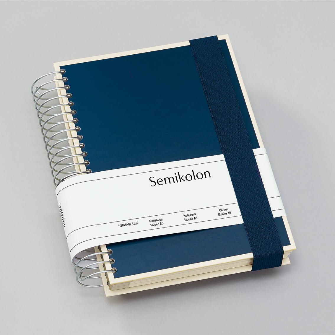 Carnet SEMIKOLON Mucho - Hardcover - A5 - Ligné/Pointillé/Uni - Marine - 4250053636916