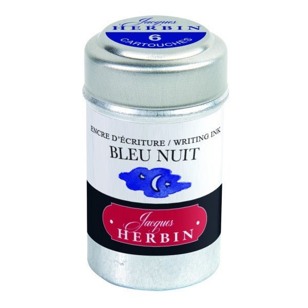 Cartouches d'encre JACQUES HERBIN - Bleu Nuit - 3188550201195