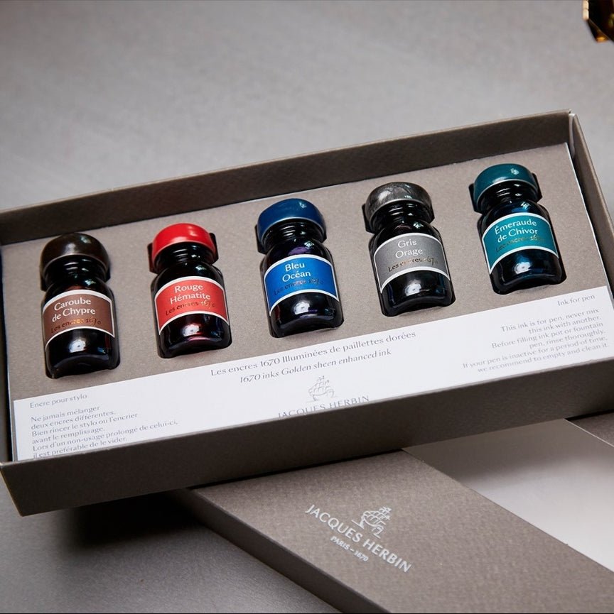 Coffret JACQUES HERBIN - Les Encres 1670 - 5 flacons d'encre - 10 ml - 3188555140000