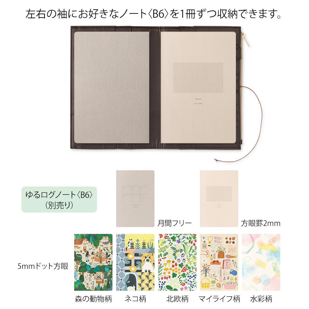 Couverture MIDORI Notebook Yuru Log - B6 - Bleu - 4902805153614