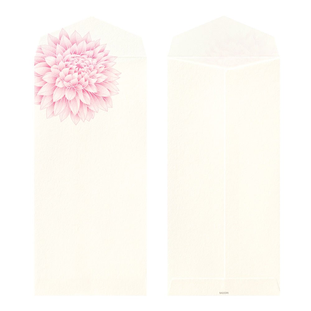 Enveloppes MIDORI Dahlia - 18.8 x 9 cm - Illustré - 