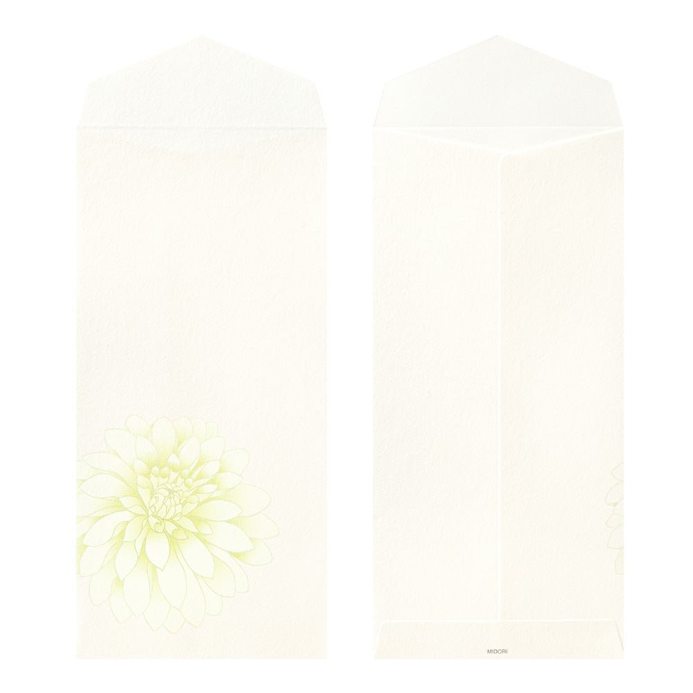 Enveloppes MIDORI Dahlia - 18.8 x 9 cm - Illustré - 