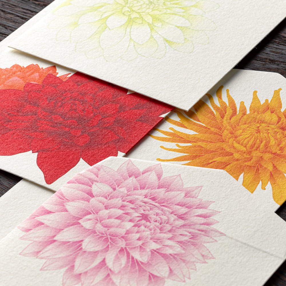 Enveloppes MIDORI Dahlia - 18.8 x 9 cm - Illustré - 