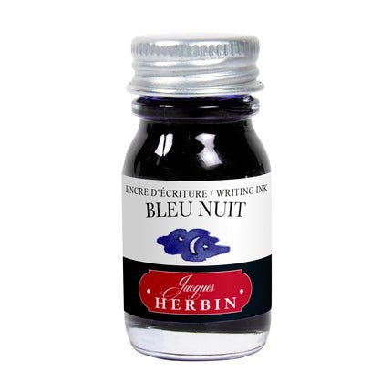 Flacon d'encre JACQUES HERBIN - Encre d'écriture - Bleu Nuit (10ml) - 10 ml - 3188550115195