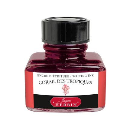 Flacon d'encre JACQUES HERBIN - Encre d'écriture - Corail des Tropiques (30ml) - 30 ml - 3188550130594