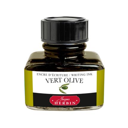 Flacon d'encre JACQUES HERBIN - Encre d'écriture - Vert Olive (30ml) - 30 ml - 3188550130365