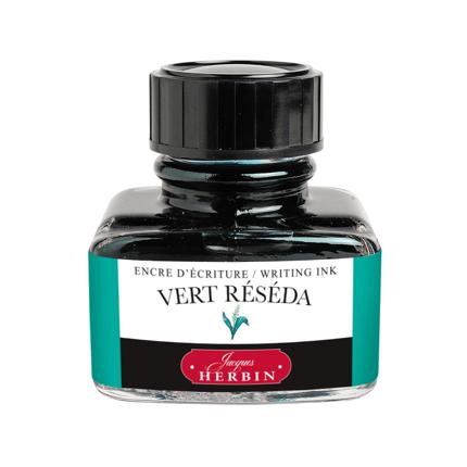 Flacon d'encre JACQUES HERBIN - Encre d'écriture - Vert Réséda (30ml) - 30 ml - 3188550130389