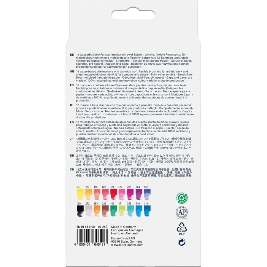 GOLDFABER Aquarelle Dual Markers - Étui 18 Couleurs - 4005401646181