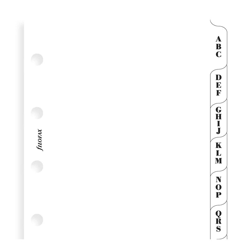 Index alphabétique FILOFAX - Blanc - Mini - Mini - 5015142103682