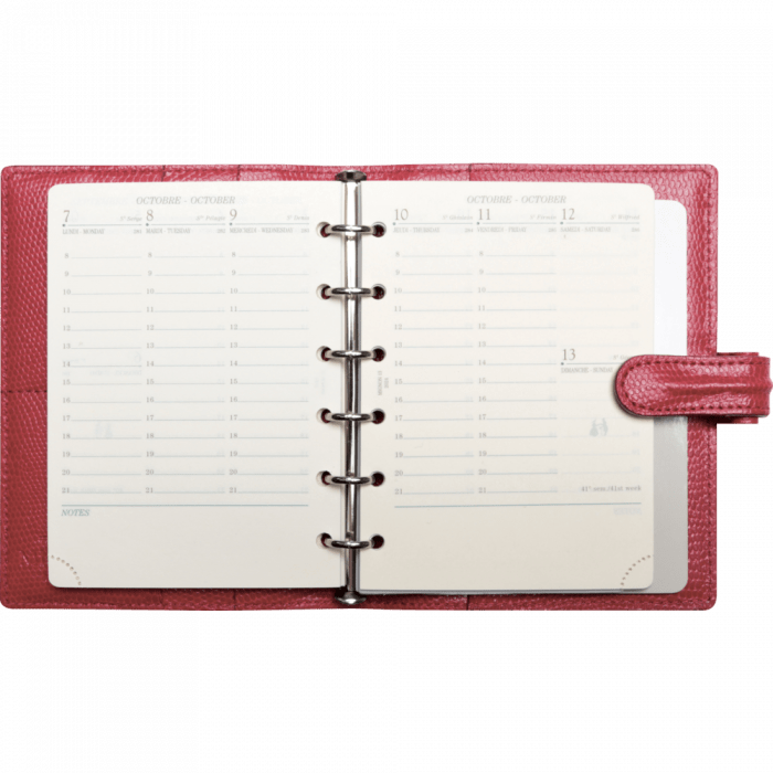 Organiseur Mignon AK13 Bornéo - 13.9 x 11 cm - 1 semaine + notes - Rouge -