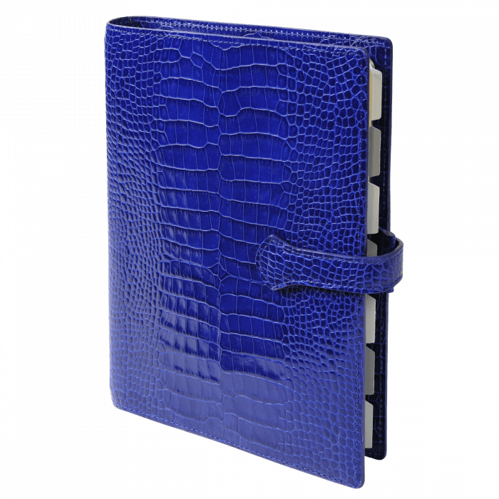 Organiseur MIGNON AK22 Croco Savannah - 23 x 17.3 cm - 1 semaine sur 2 pages - Bleu indigo - 3489392242521